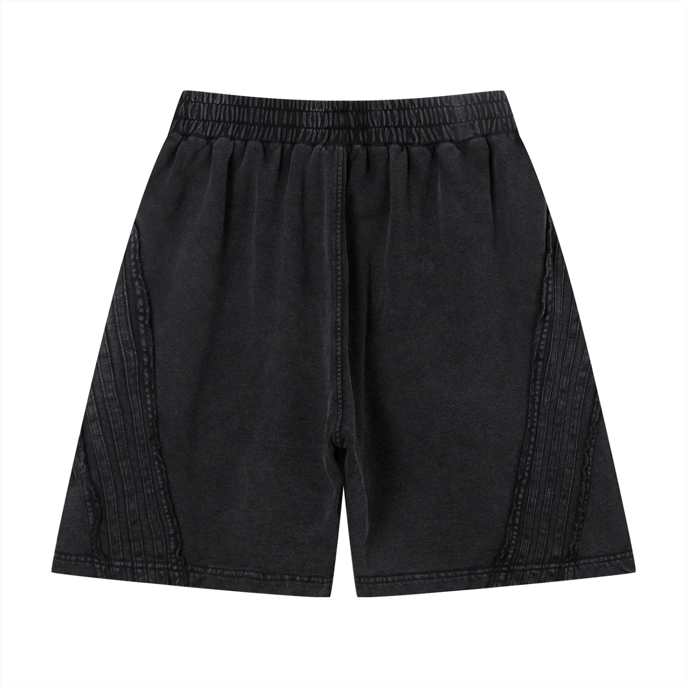 Unisex Vintage Wash Raw Edge Shorts – Oversized Streetwear Sweat Shorts