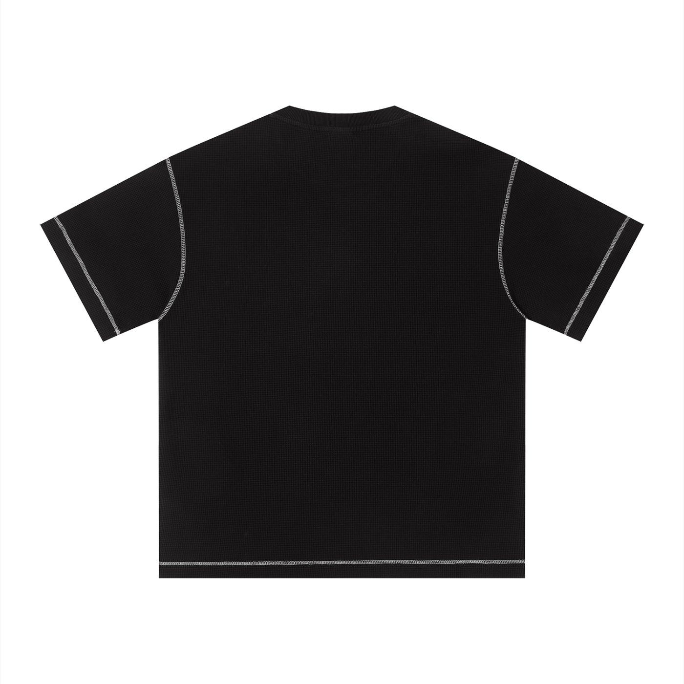 Unisex Vintage Sunfade Waffle Knit Boxy T-Shirt – Oversized Streetwear Tee