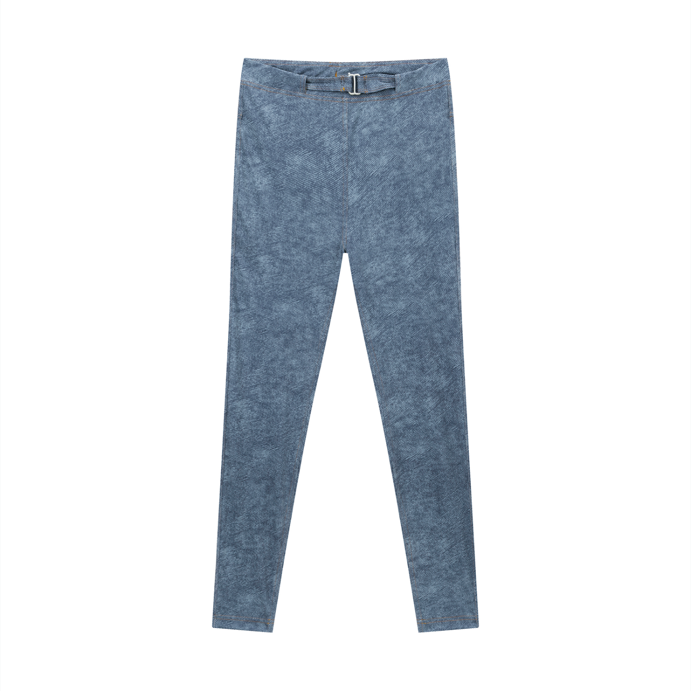 Women's Faux Denim Zip Fly Leggings – High-Waisted Stretch Jeggings