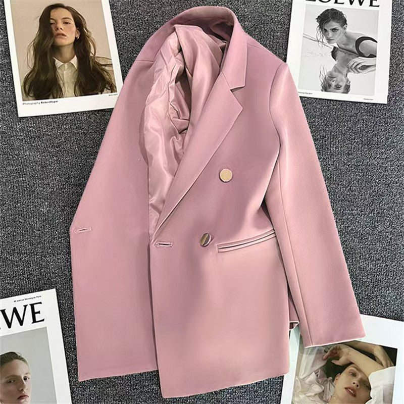 Women's Solid-Colored Defined-Waist Blazer