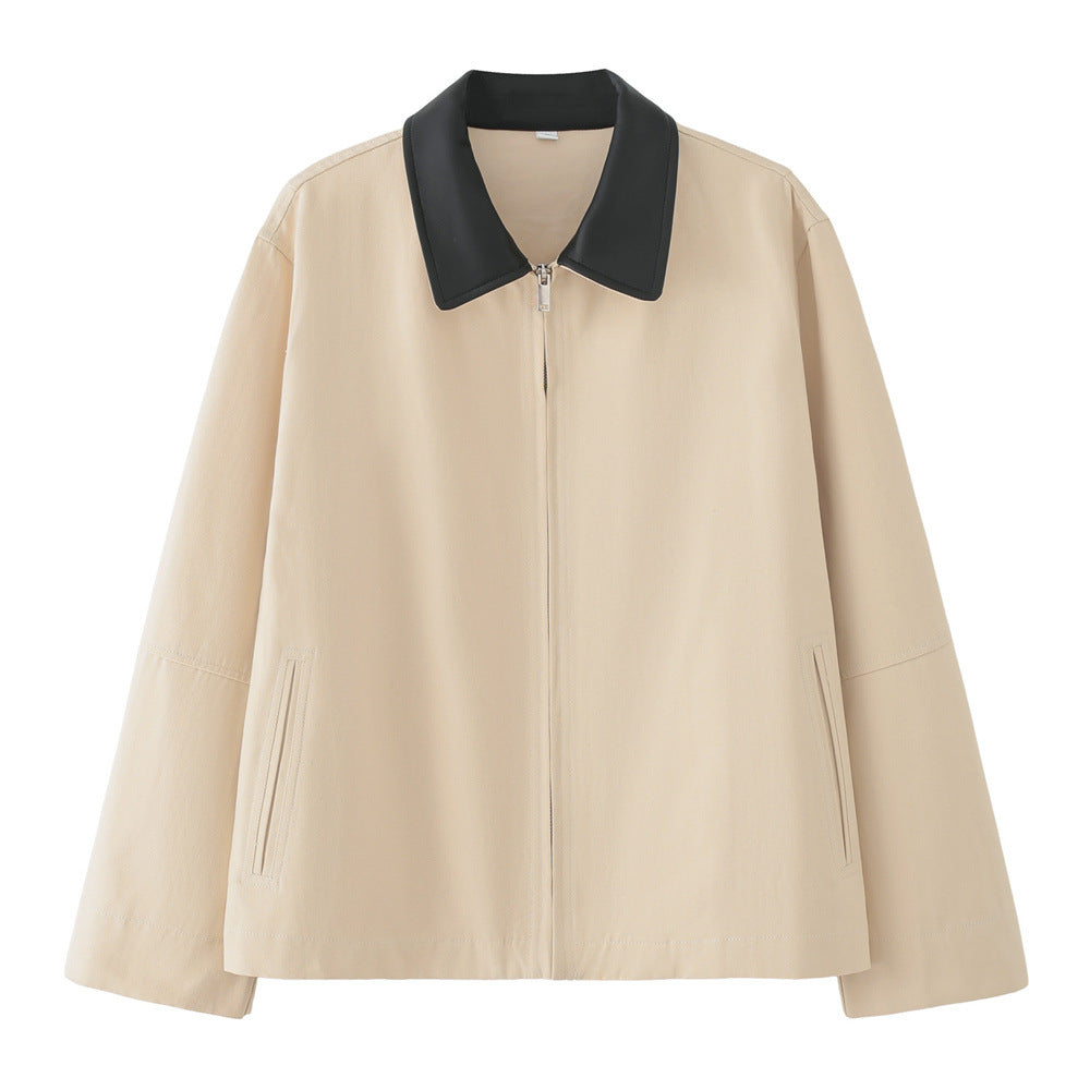 Women's Fashionable Casual Jacket With Lapel Collar