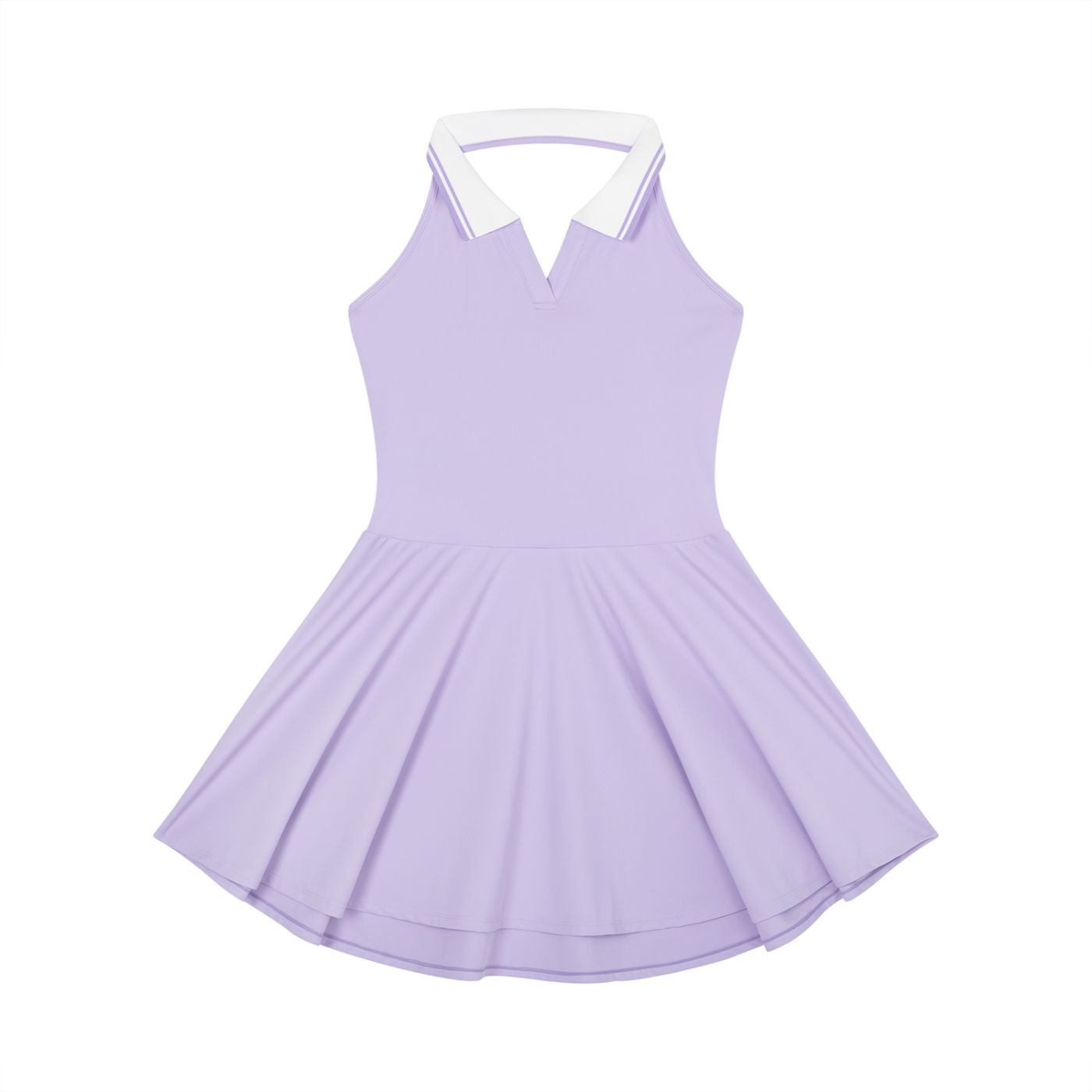 Women's Collared Halter A-Line Tennis Dress – Sleeveless Activewear Dress
