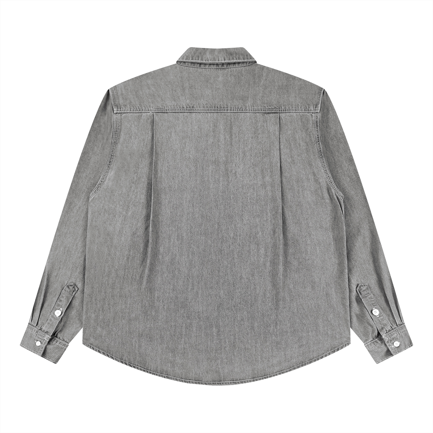 Unisex Vintage Wash Denim Shirt – Oversized Retro Button-Up Streetwear Denim Top