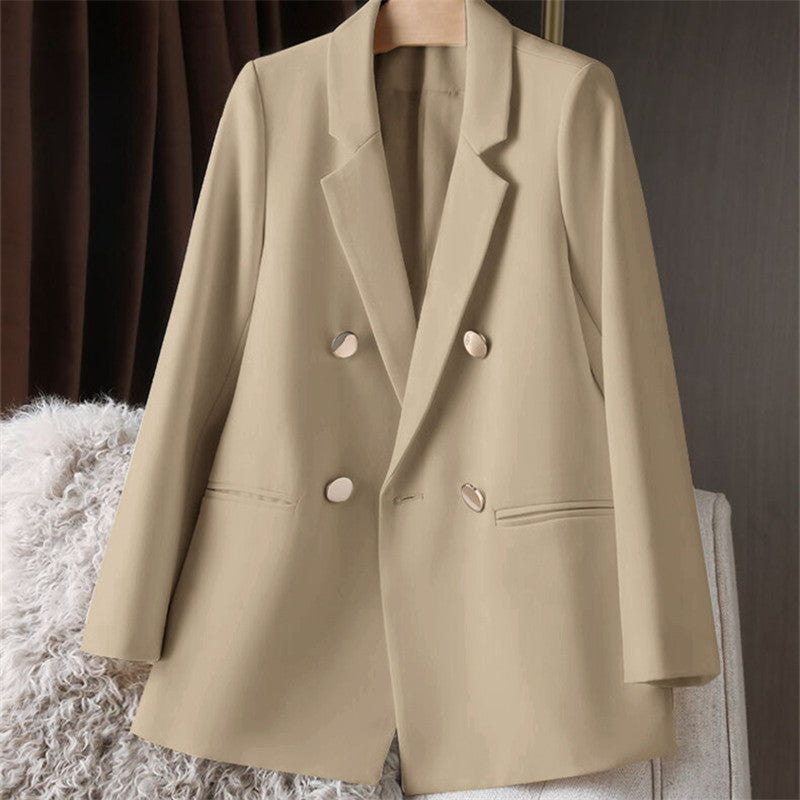 Women's Solid-Colored Defined-Waist Blazer