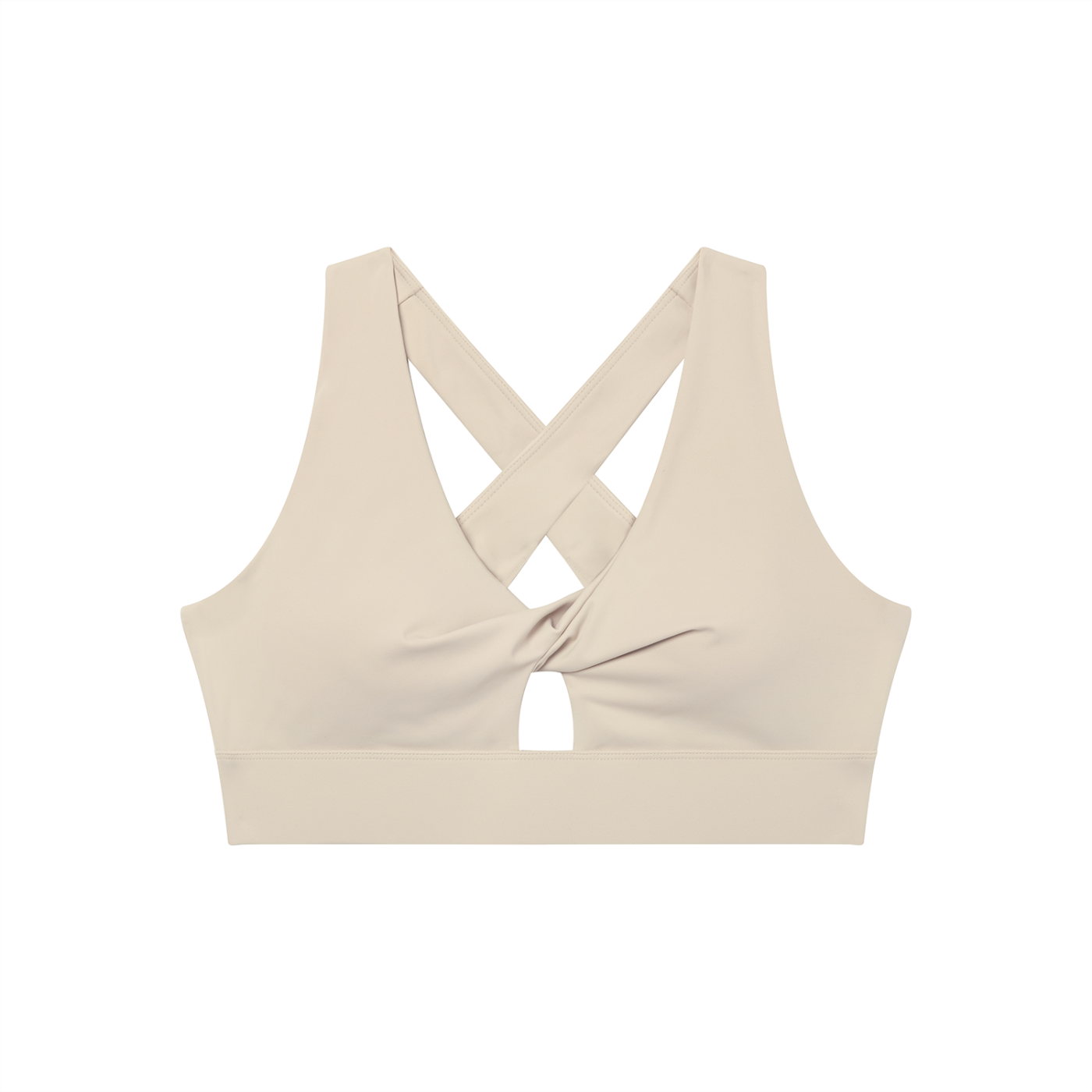 Women's Twist Front V-Neck Sports Bra – Seamless Medium Support Activewear Bra