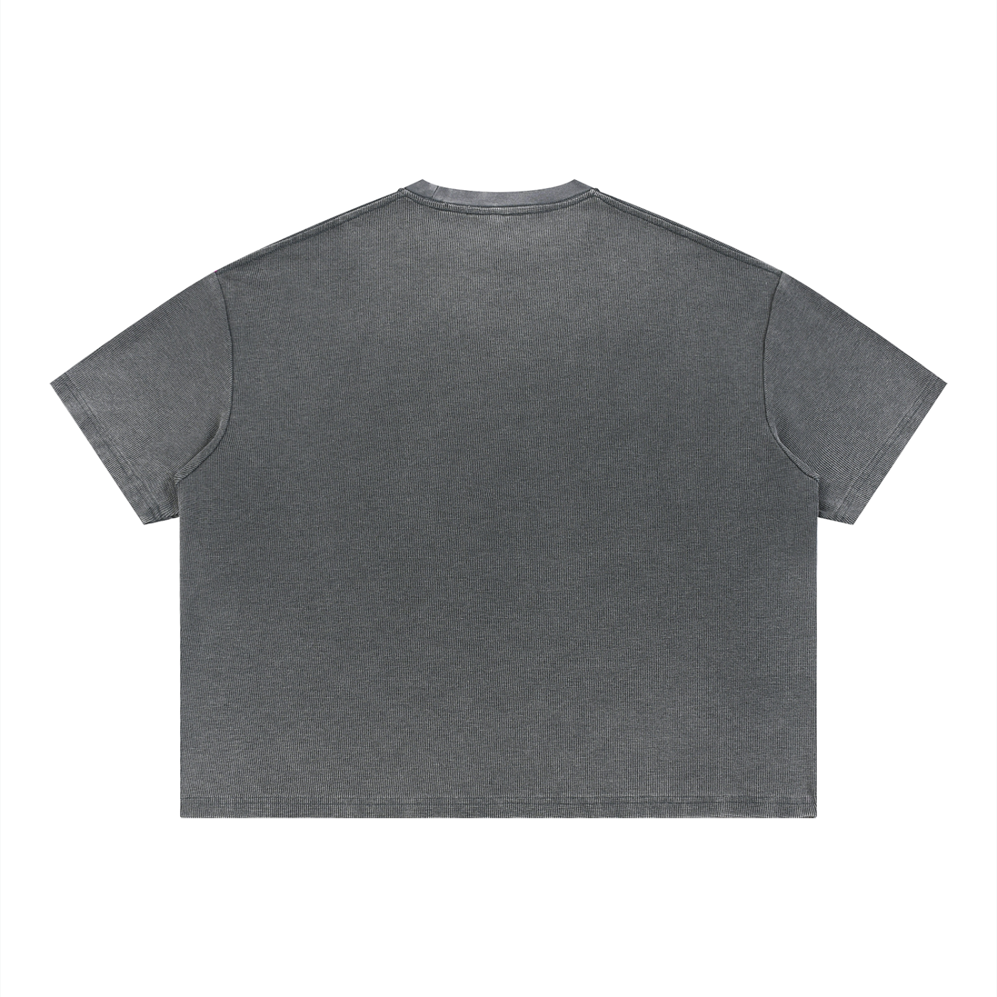 Unisex Vintage Wash Sunfade Waffle T-Shirt – Oversized Boxy Retro Streetwear Tee