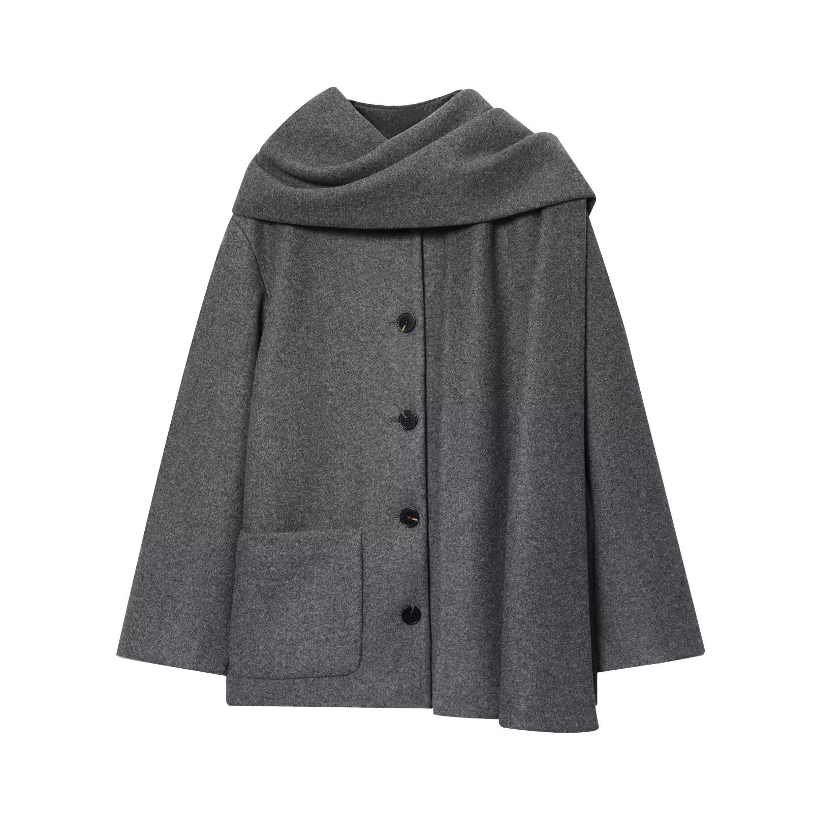 Autumn New Style European And American-Style Scarf Coat British-Style Navy Coat