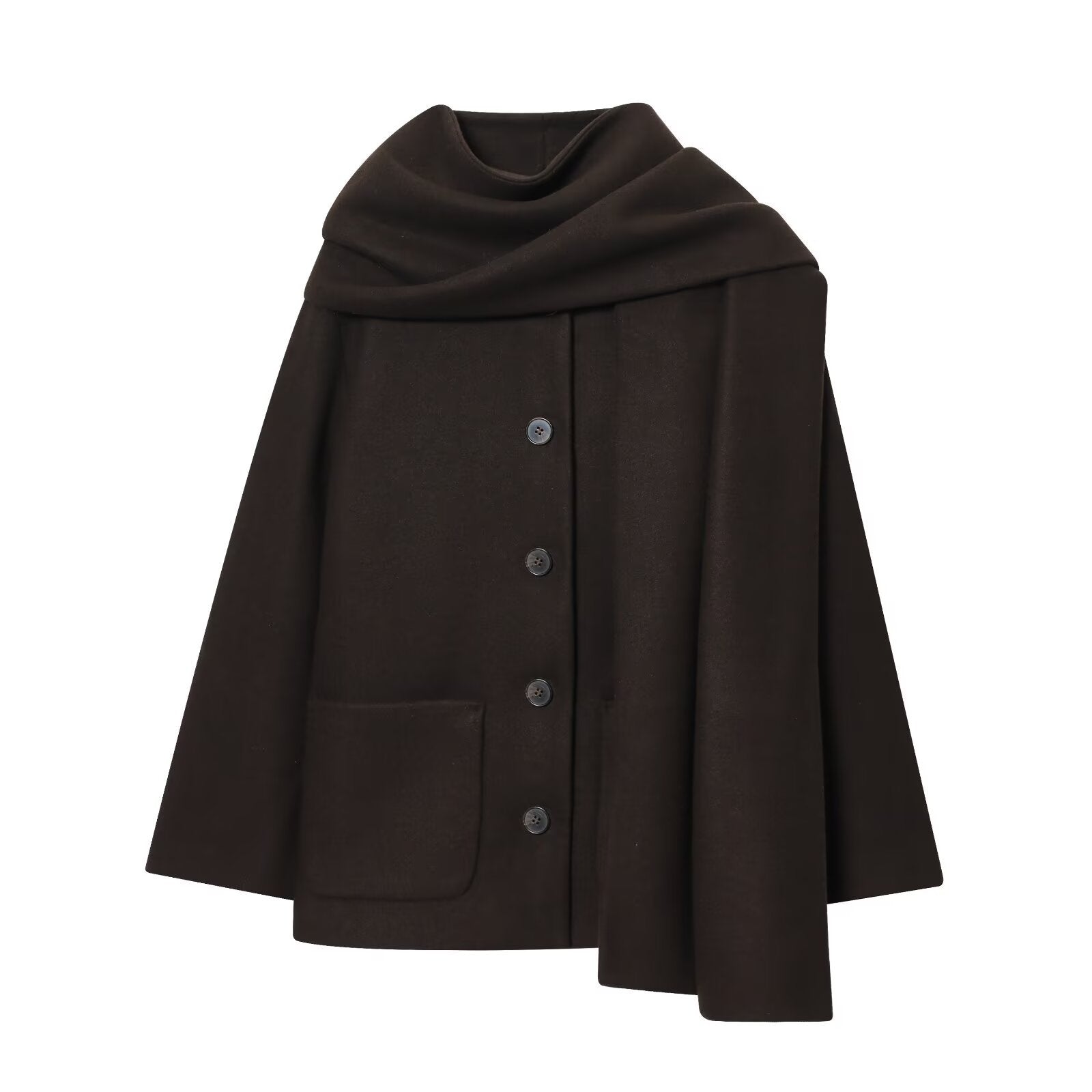 Autumn New Style European And American-Style Scarf Coat British-Style Navy Coat