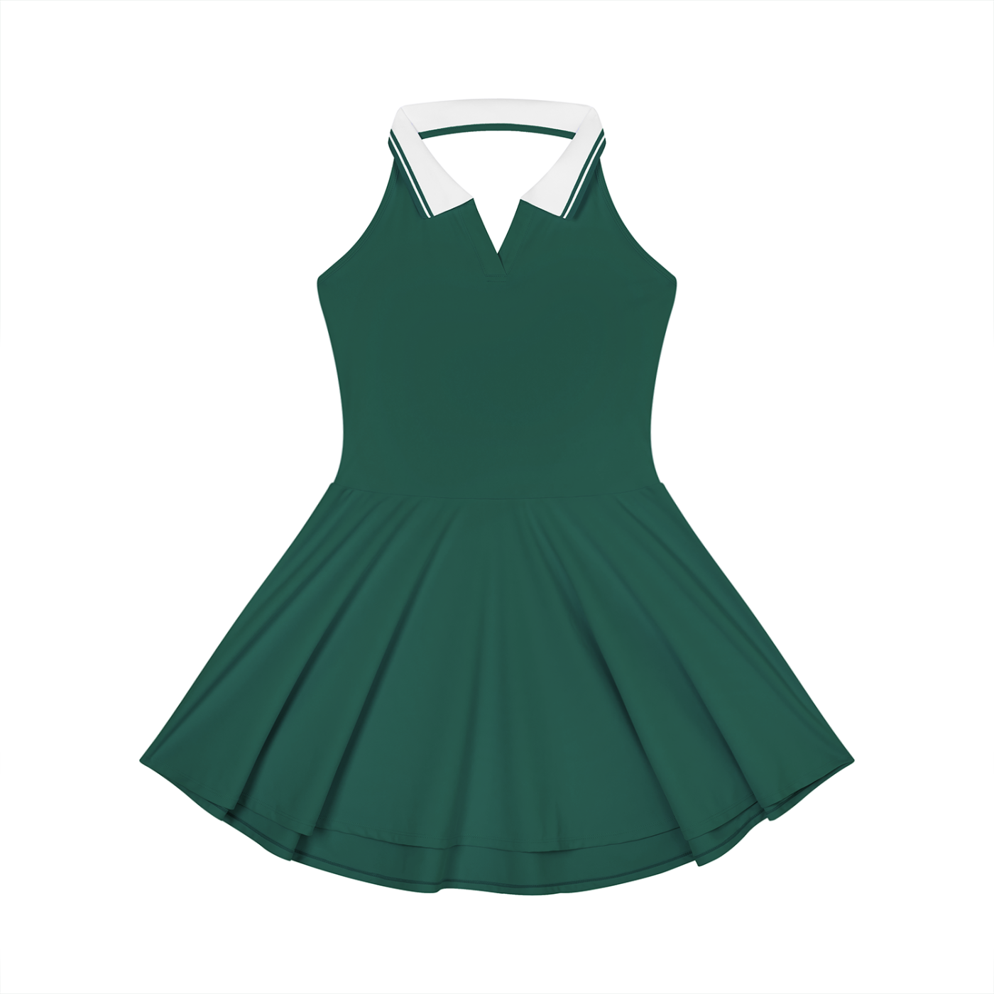 Women's Collared Halter A-Line Tennis Dress – Sleeveless Activewear Dress