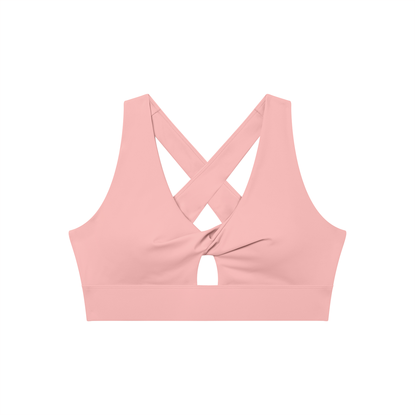 Women's Twist Front V-Neck Sports Bra – Seamless Medium Support Activewear Bra