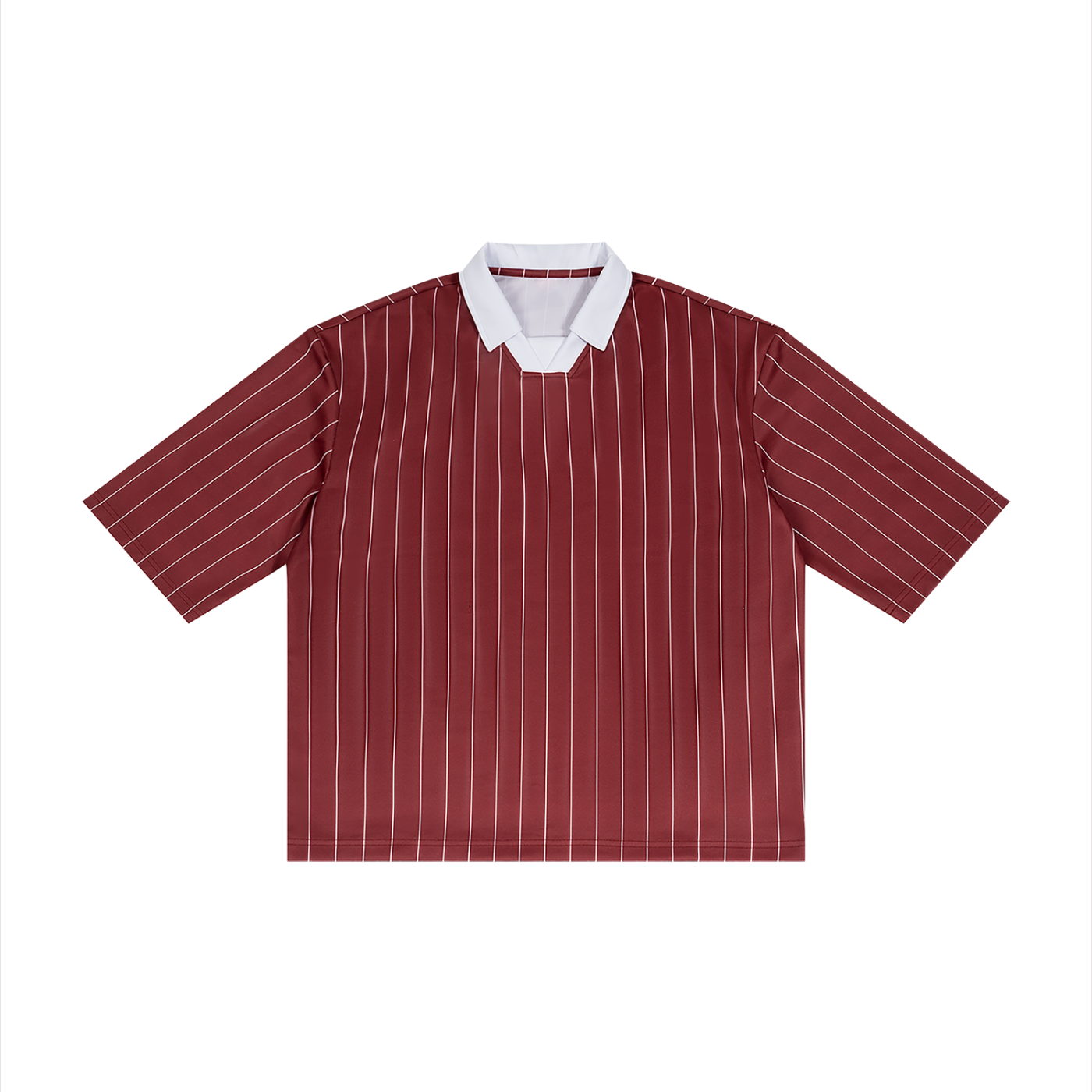 Unisex Pinstripe Collared Soccer Jersey – Oversized Retro Soccer Shirt