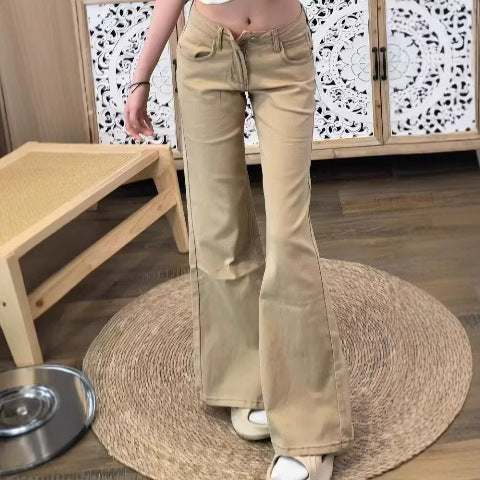 Women's Retro Low-Waist Slimming Drapey Straight-Leg Pants