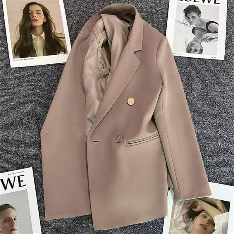 Women's Solid-Colored Defined-Waist Blazer