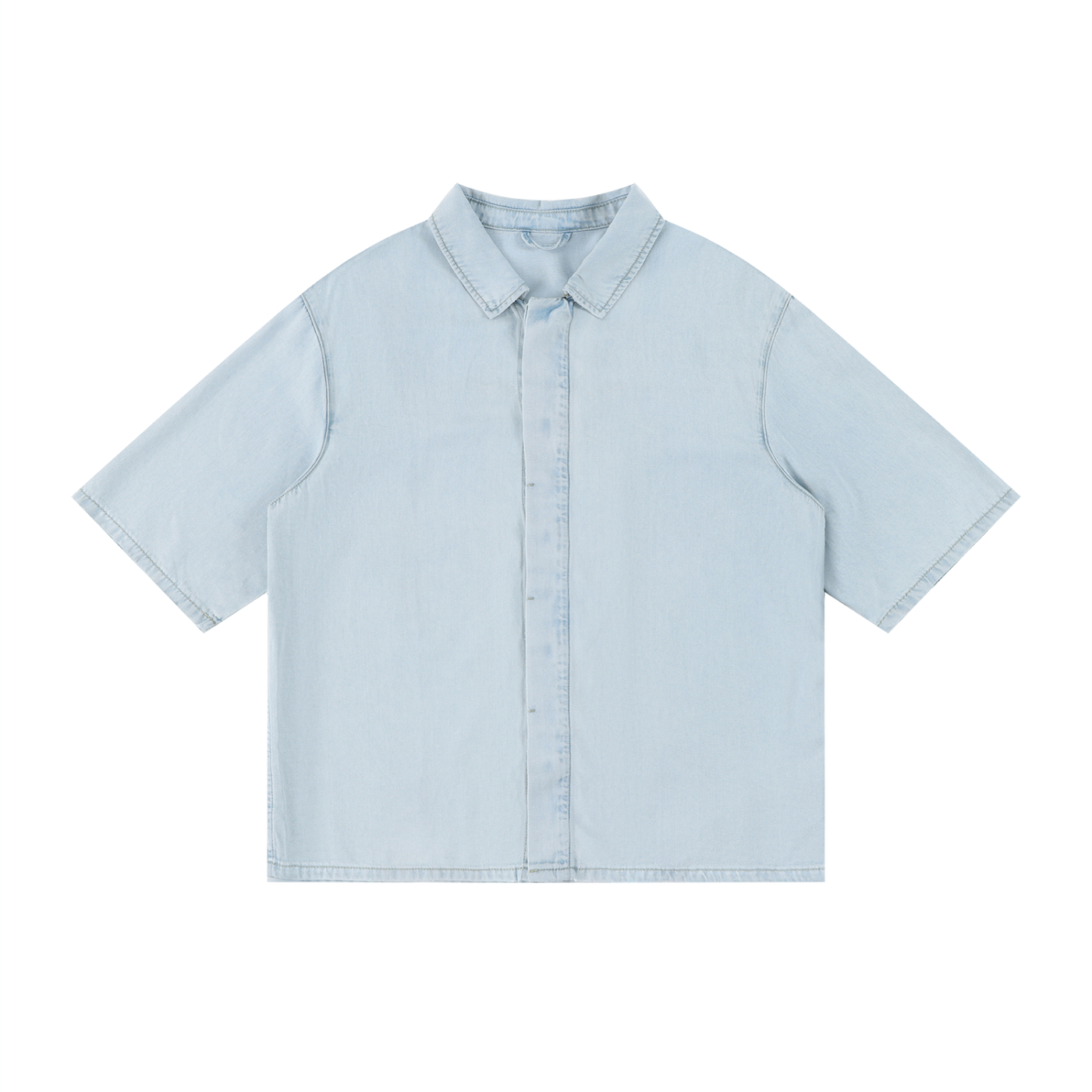 Unisex Vintage Wash Lyocell Drop Shoulder Shirt – Oversized Premium Button-Up