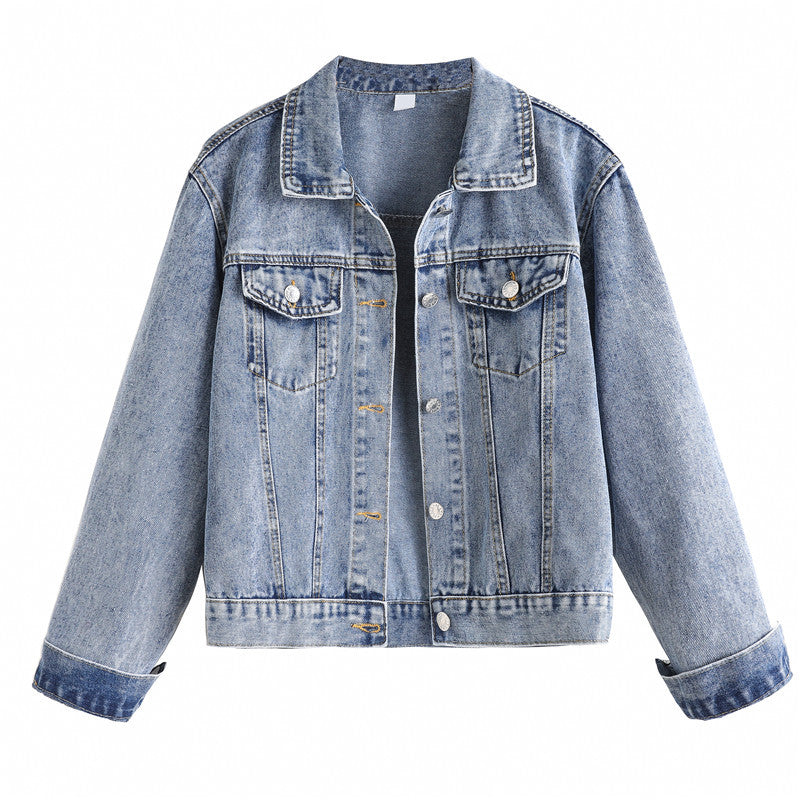 Women's Loose-Fit Patchwork Denim Jacket