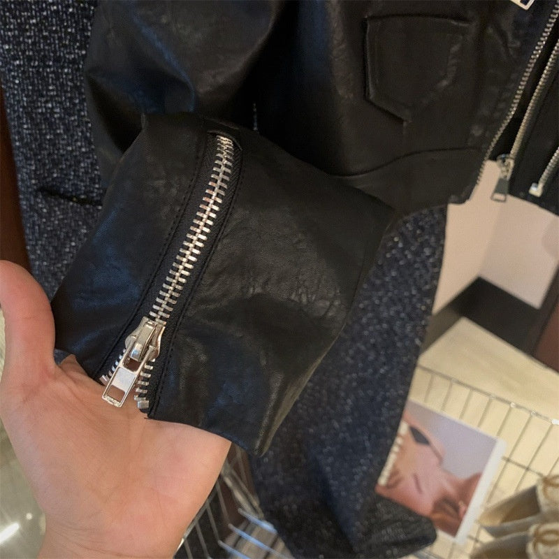 Loose-fitting Versatile Washed Leather Jacket