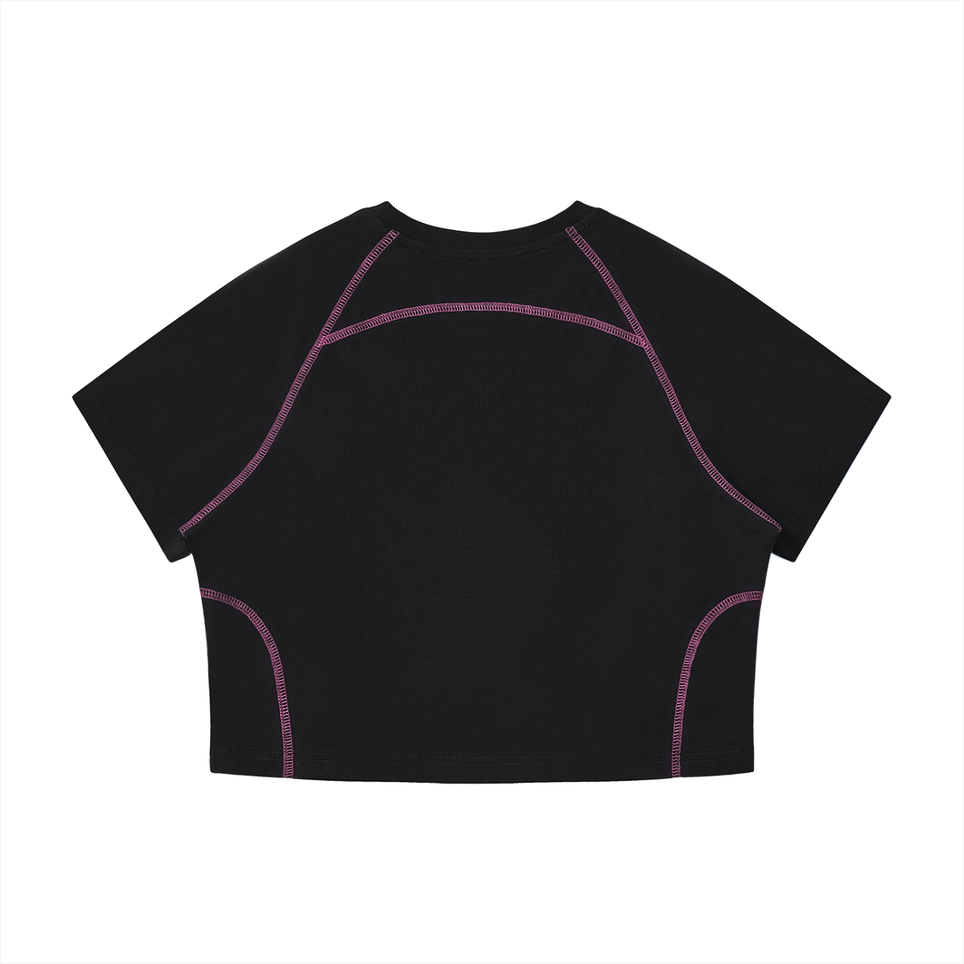 Women's Contrast Stitch Raglan Crop T-Shirt – Slim Fit Retro Crop Top