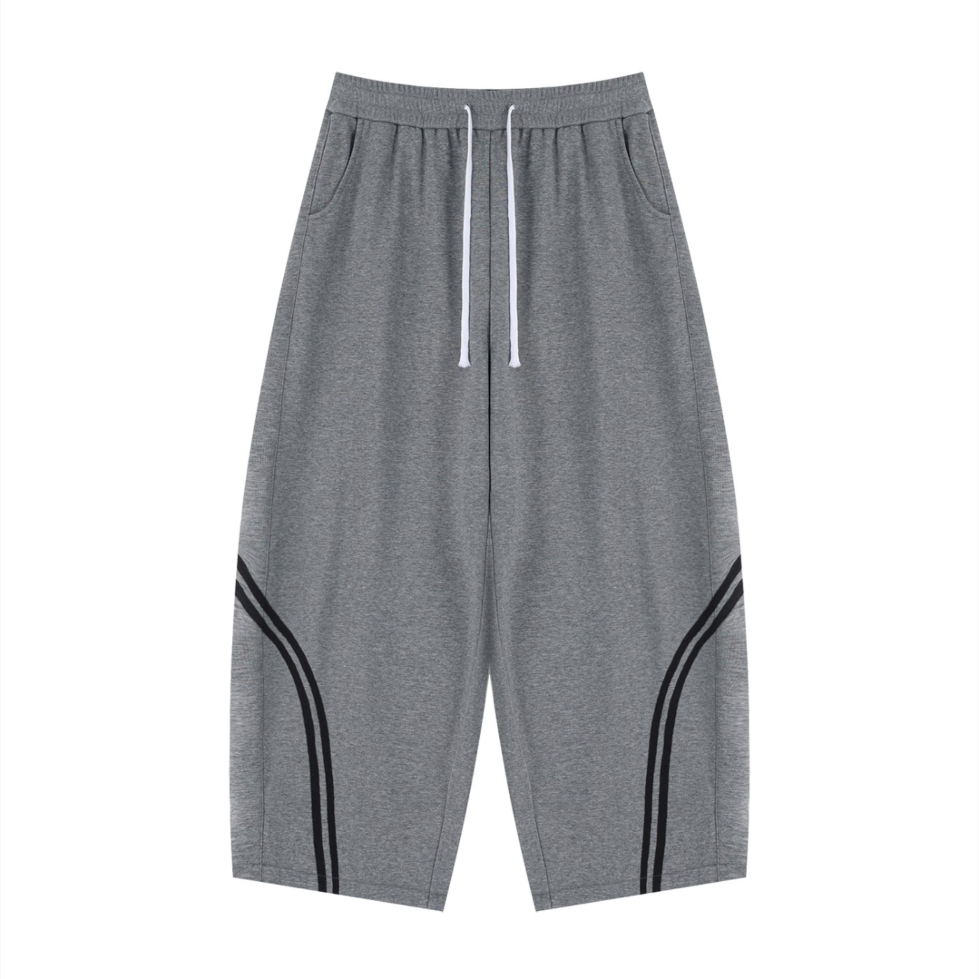 Unisex Wide Leg Piping Sweatpants – Oversized Relaxed Fit Streetwear Joggers