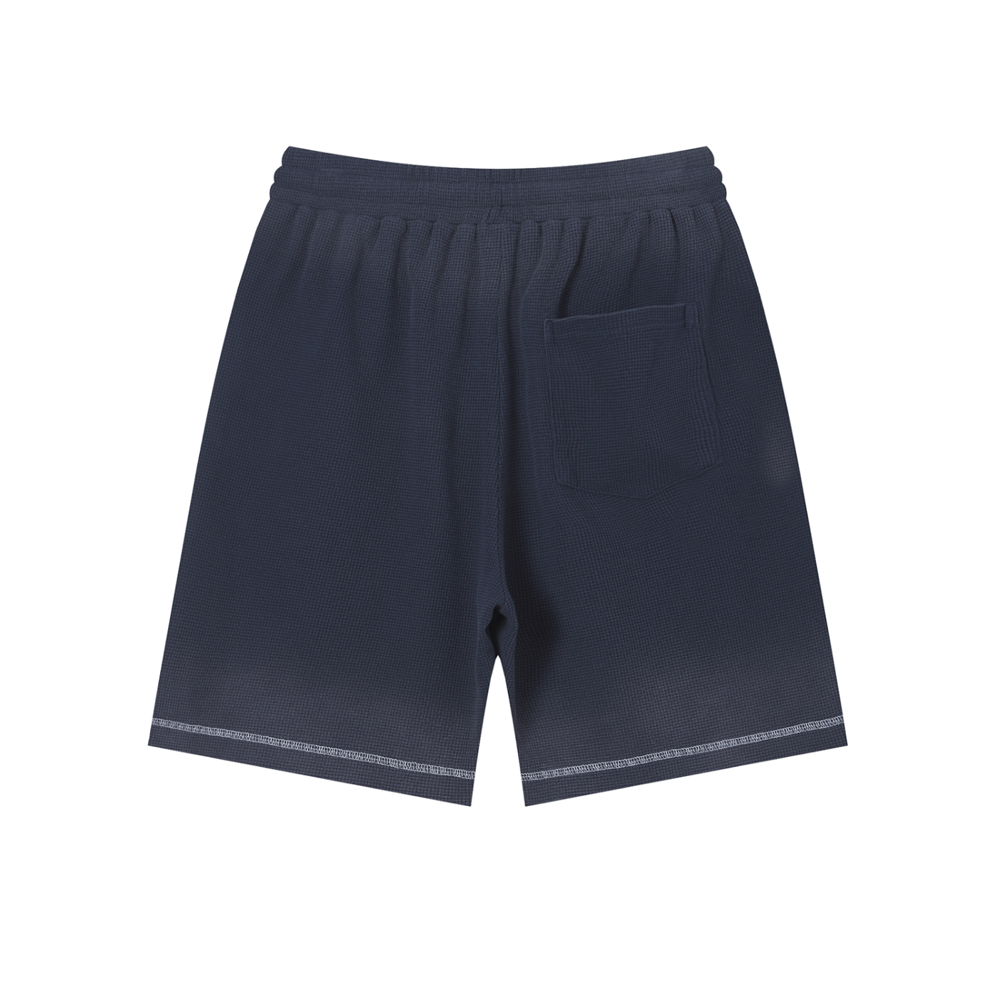 Unisex Vintage Sunfade Waffle Raw Hem Shorts – Oversized Streetwear Lounge Shorts