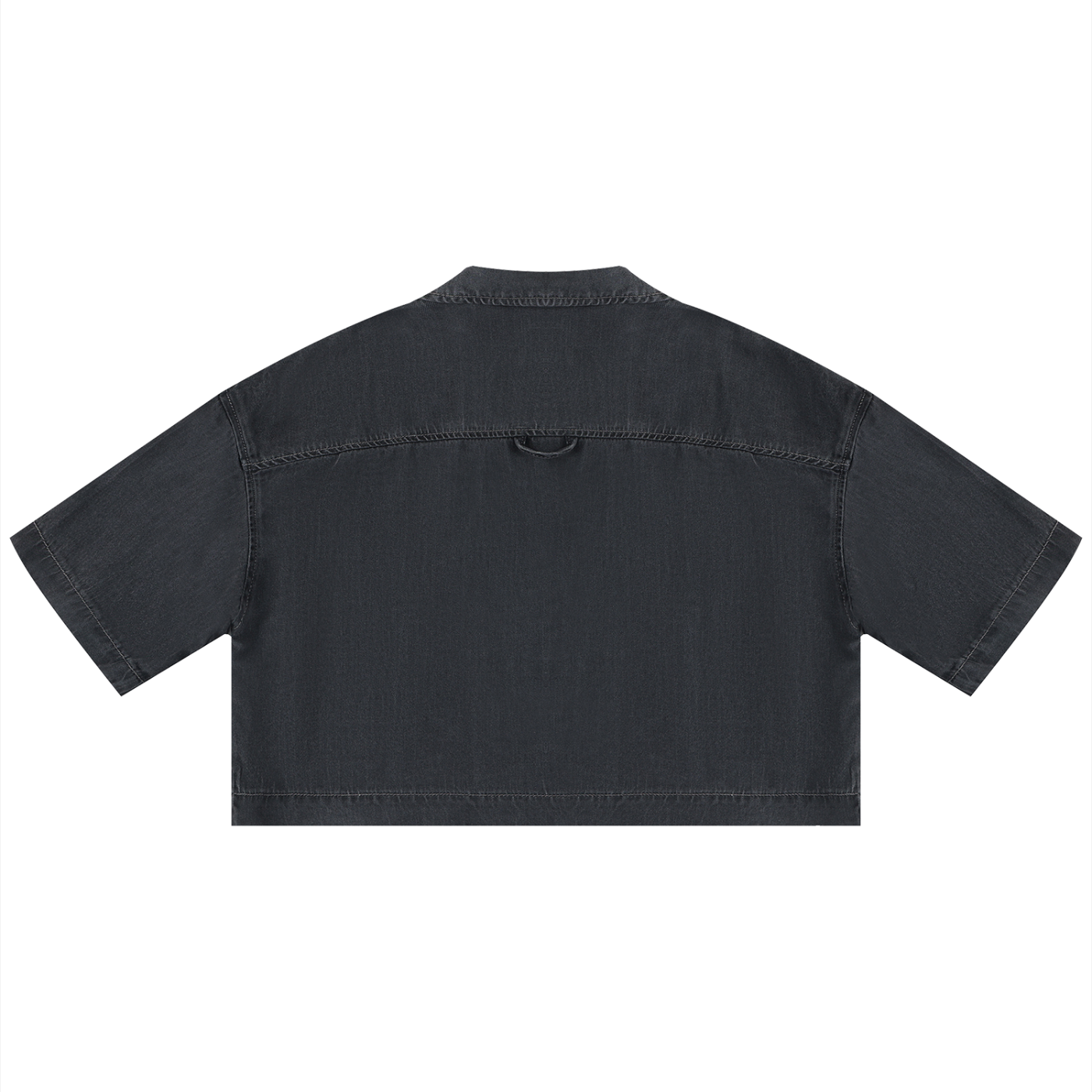 Women's Vintage Wash Boxy Cropped Shirt – Oversized Retro Crop Top Streetwear Tee