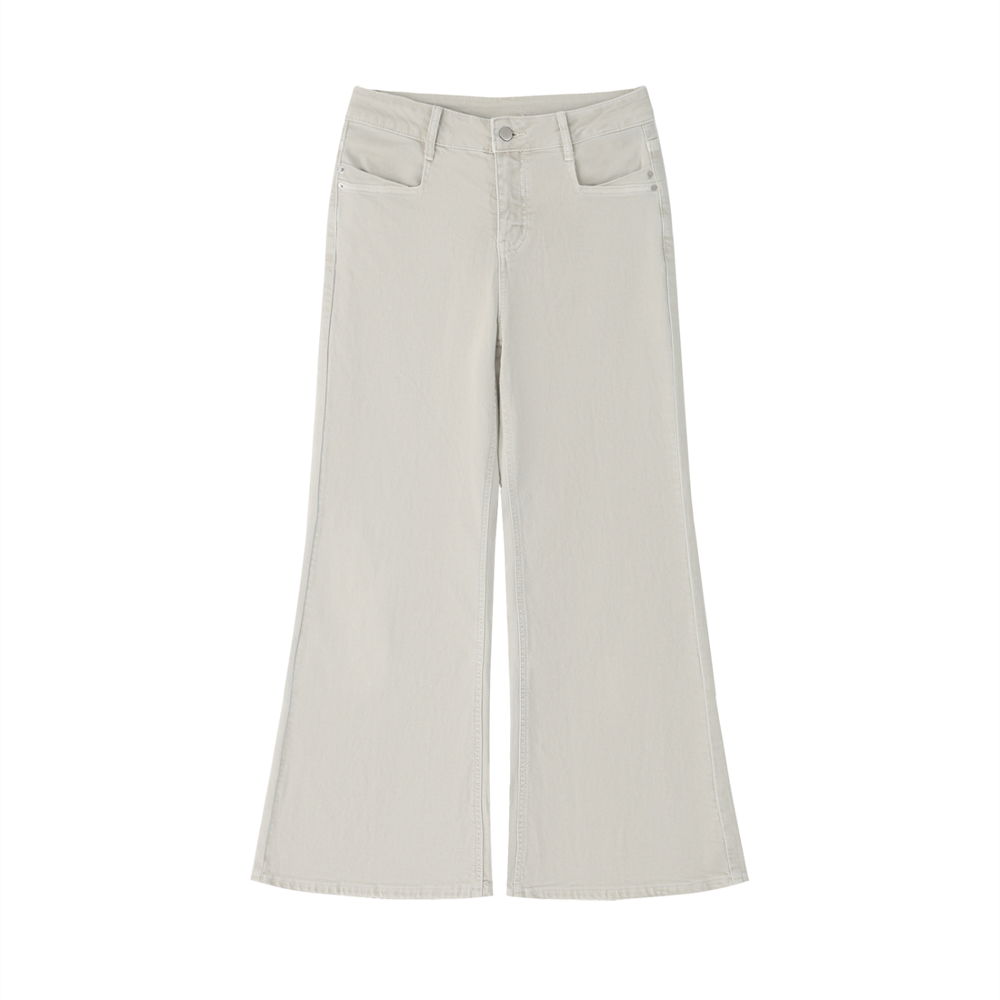 Women's Vintage Wash Flared Leg Jeans – High-Waisted Stretch Denim Pants