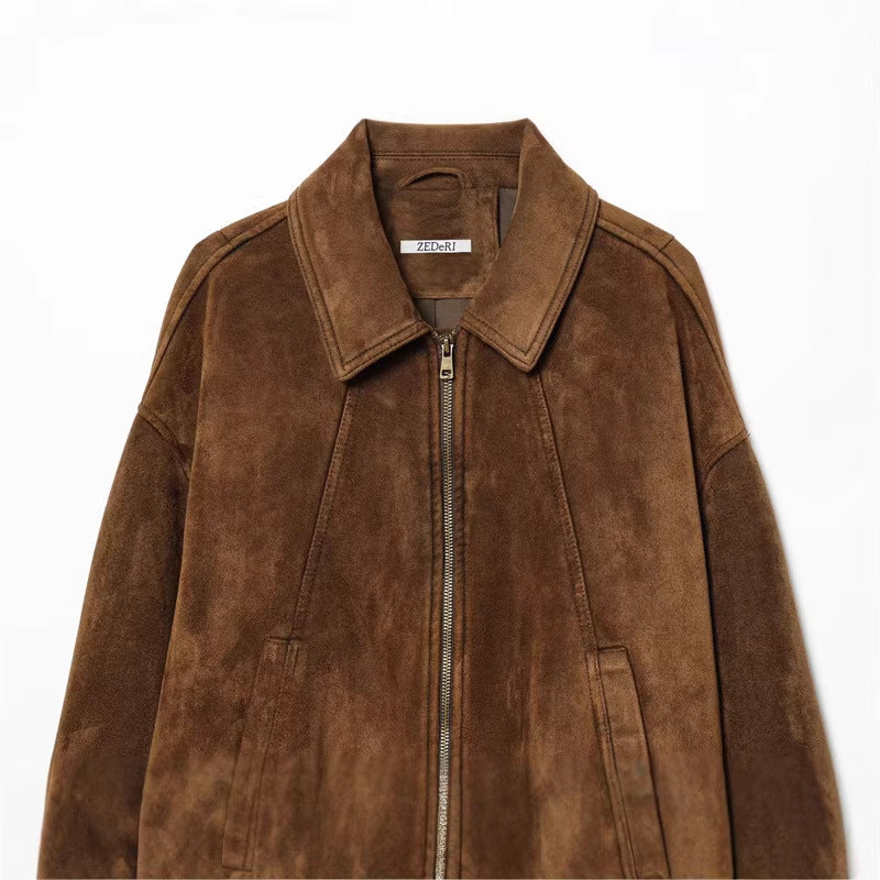 Women's Fashionable Casual Loose Suede-Texture Jacket Coats