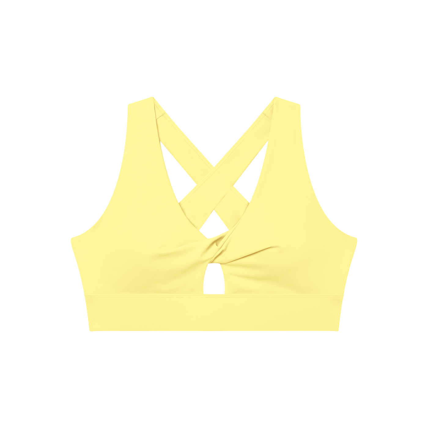 Women's Twist Front V-Neck Sports Bra – Seamless Medium Support Activewear Bra