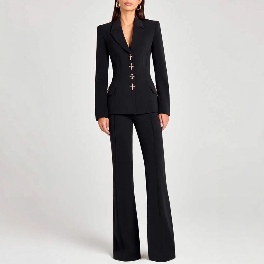Women's Solid-Colored Casual Fashion Long-Sleeve Blazer