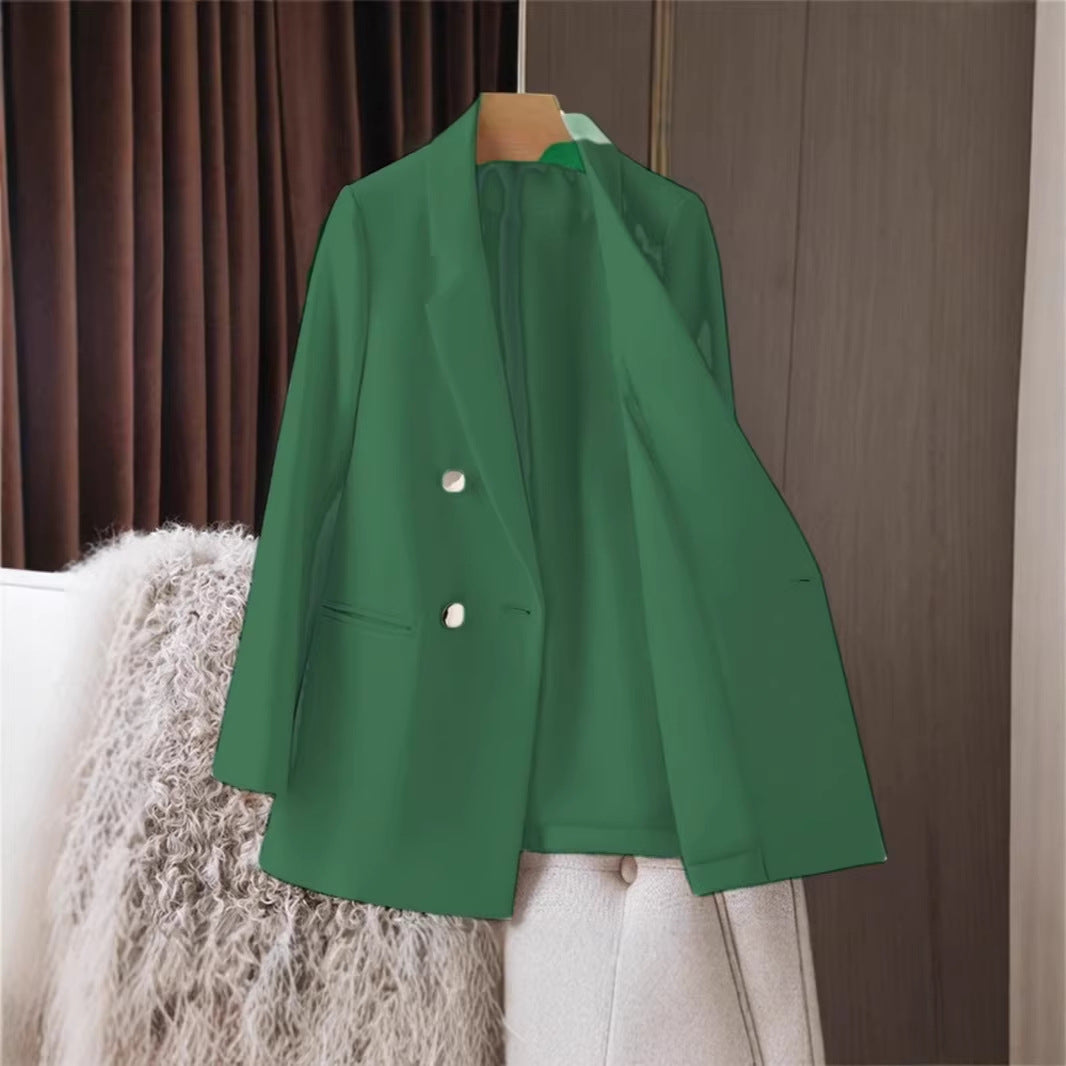 Women's Solid-Colored Defined-Waist Blazer
