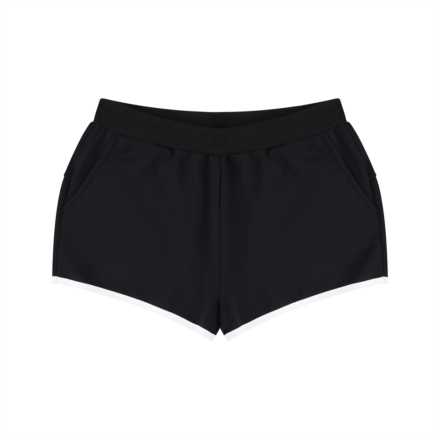 Women's Retro Contrast Trim Athletic Shorts – High-Waisted Activewear Shorts