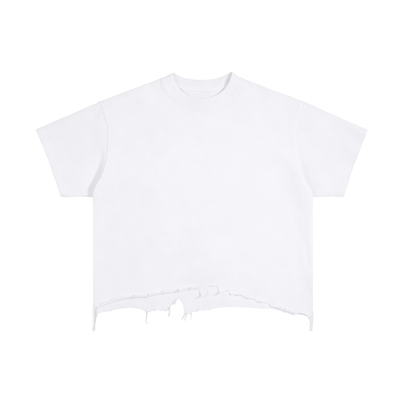 Unisex Vintage Wash Distressed Hem T-Shirt – Oversized Boxy Retro Streetwear Tee