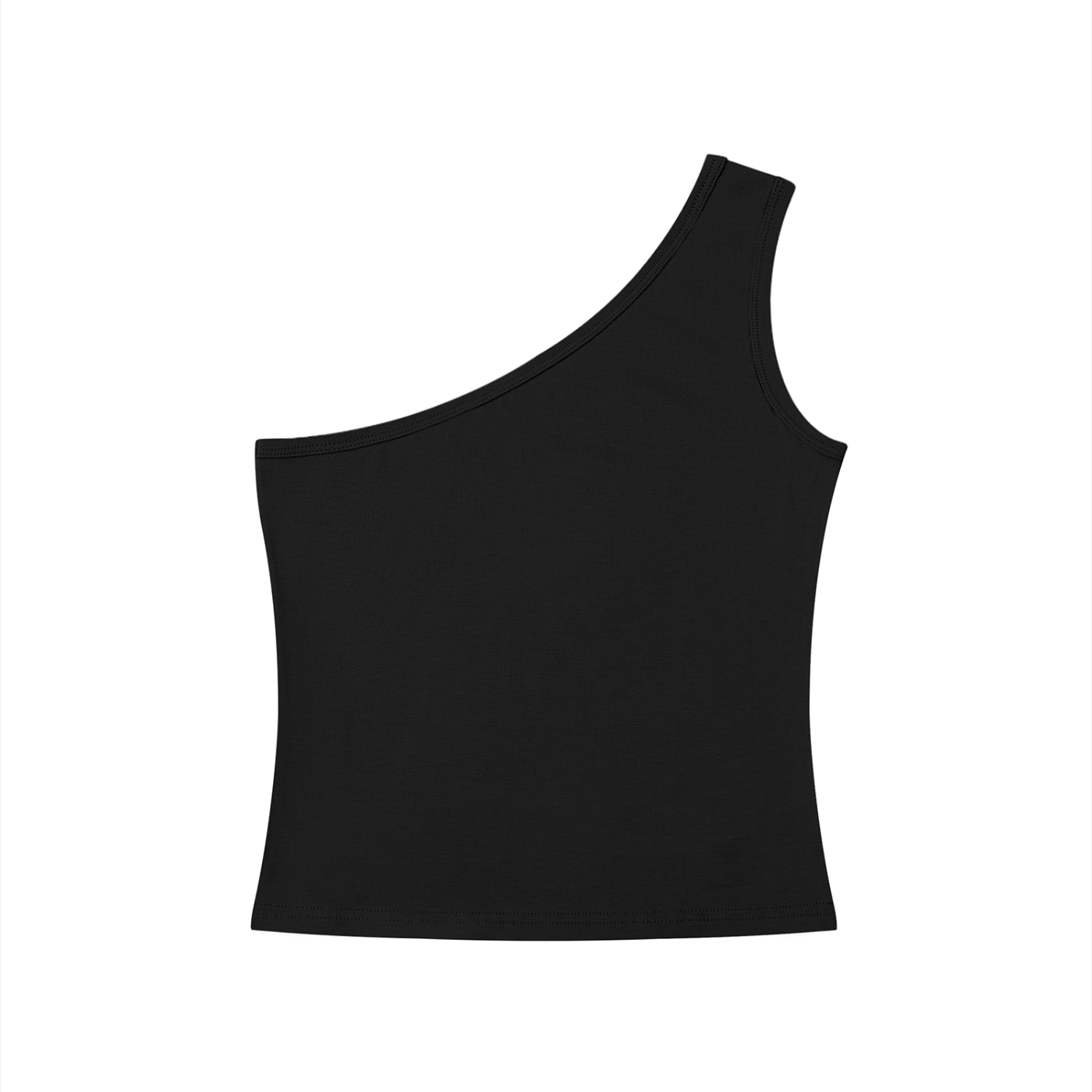 Women's One Shoulder Crop T-Shirt – Slim Fit Trendy Casual Top