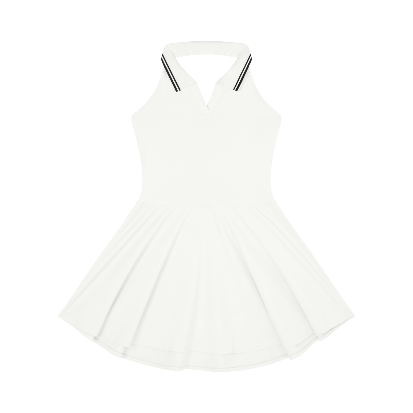Women's Collared Halter A-Line Tennis Dress – Sleeveless Activewear Dress