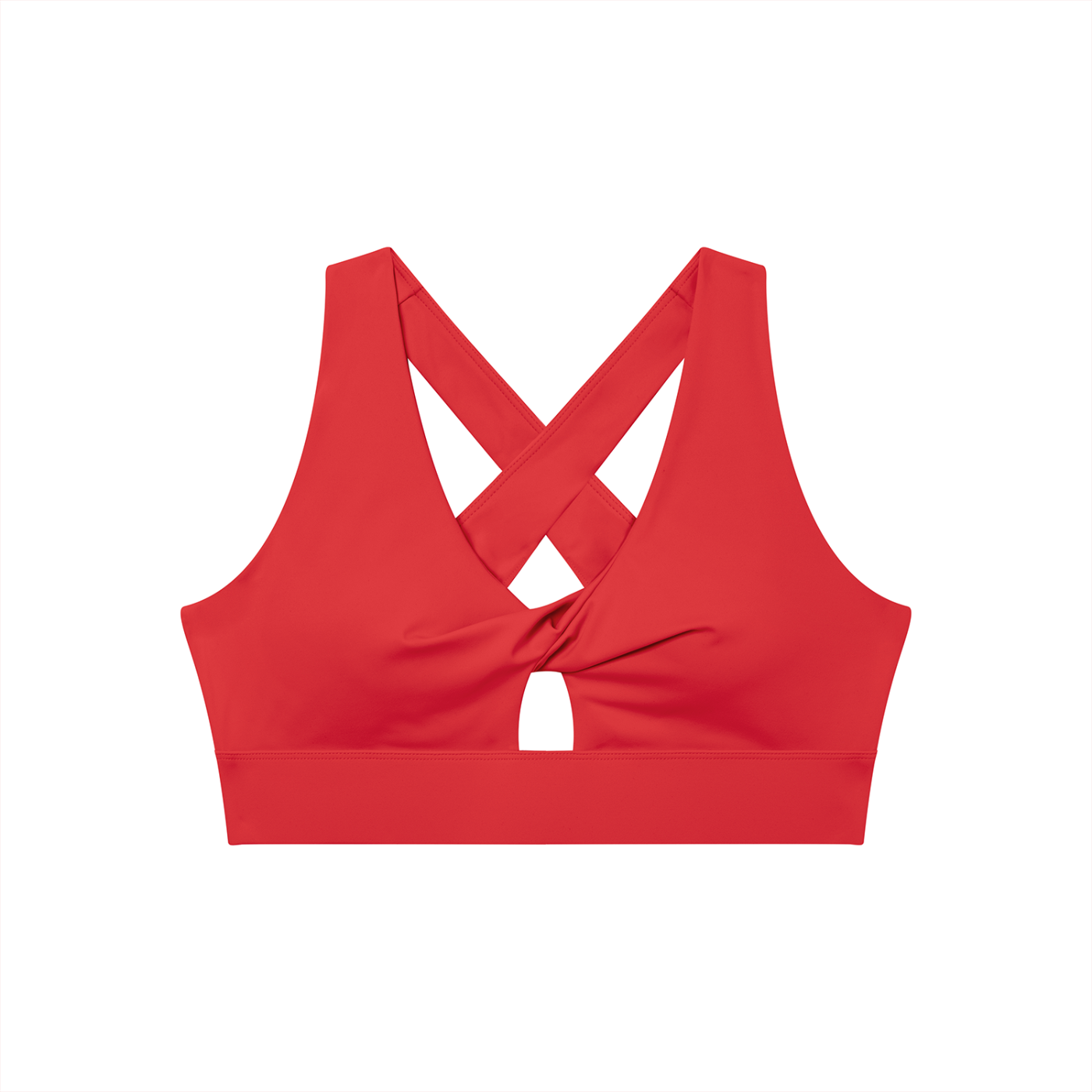 Women's Twist Front V-Neck Sports Bra – Seamless Medium Support Activewear Bra