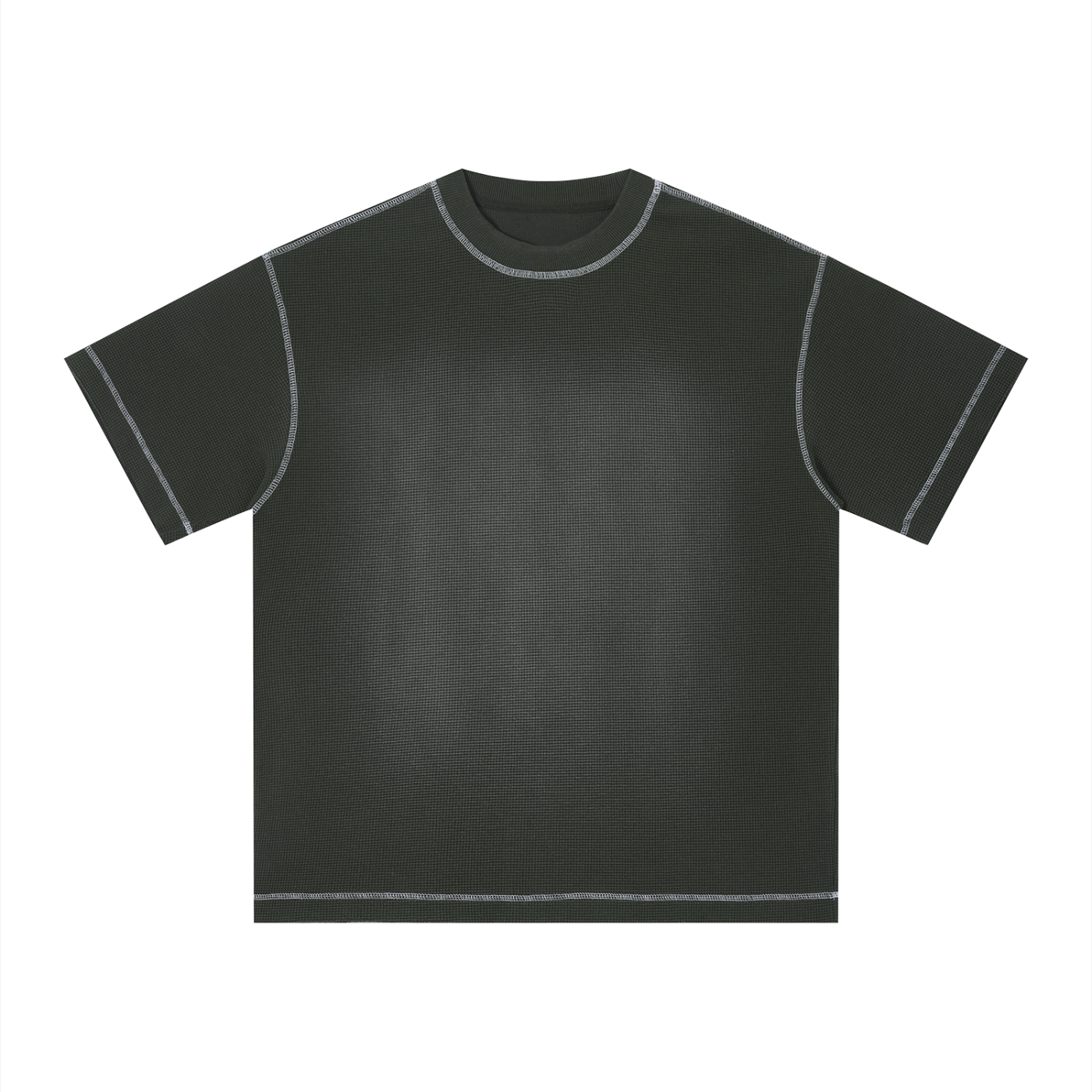Unisex Vintage Sunfade Waffle Knit Boxy T-Shirt – Oversized Streetwear Tee