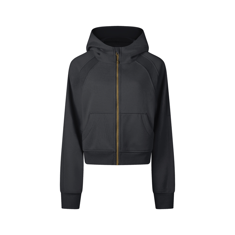 Cropped Zip-Through Hoodie
