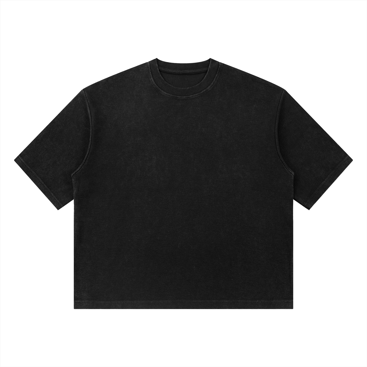 Unisex Mineral Wash Waffle Boxy T-Shirt – Oversized Textured Streetwear Tee