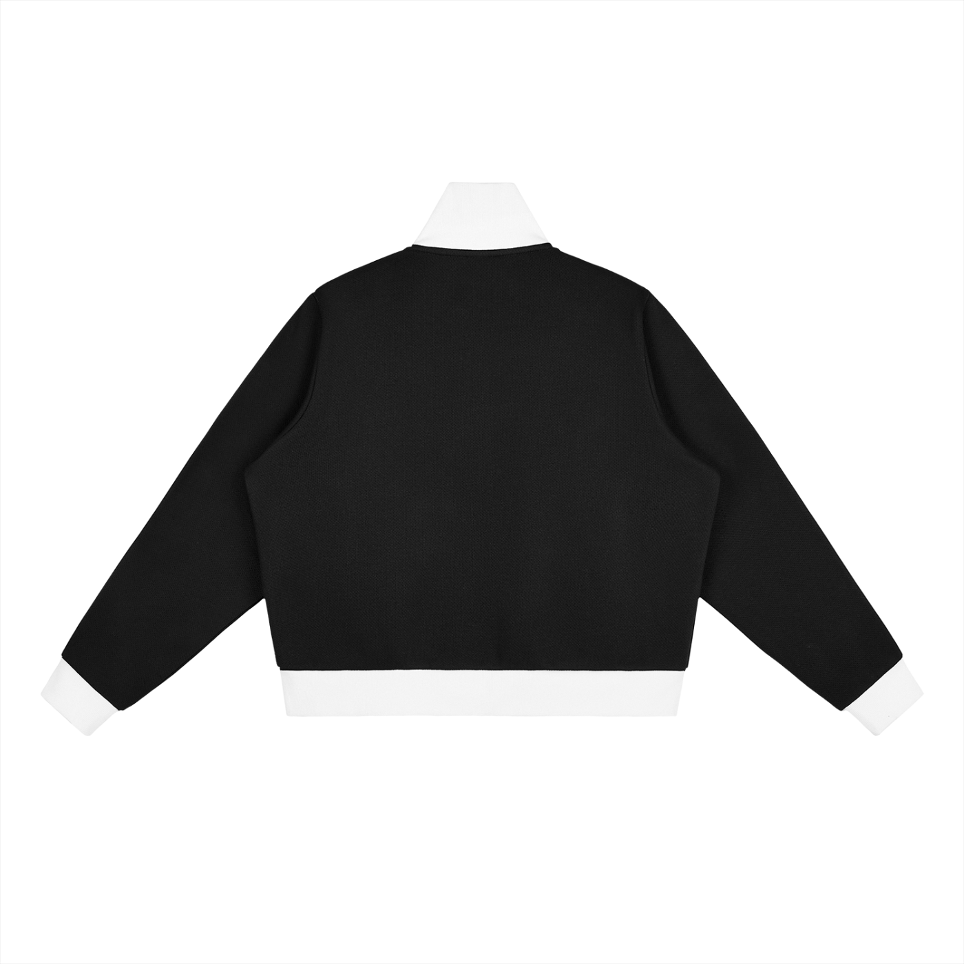 Cropped Fleece Track Jacket with Contrast Side Stripes
