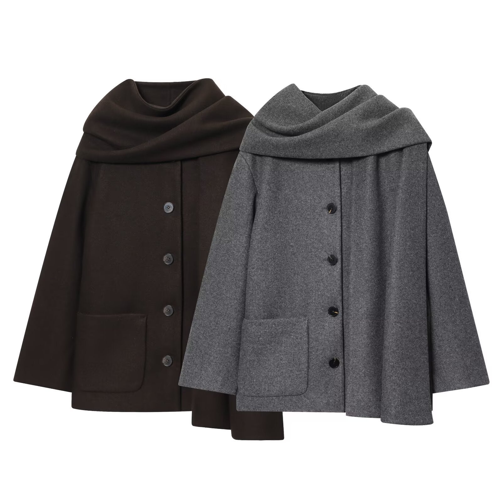 Autumn New Style European And American-Style Scarf Coat British-Style Navy Coat
