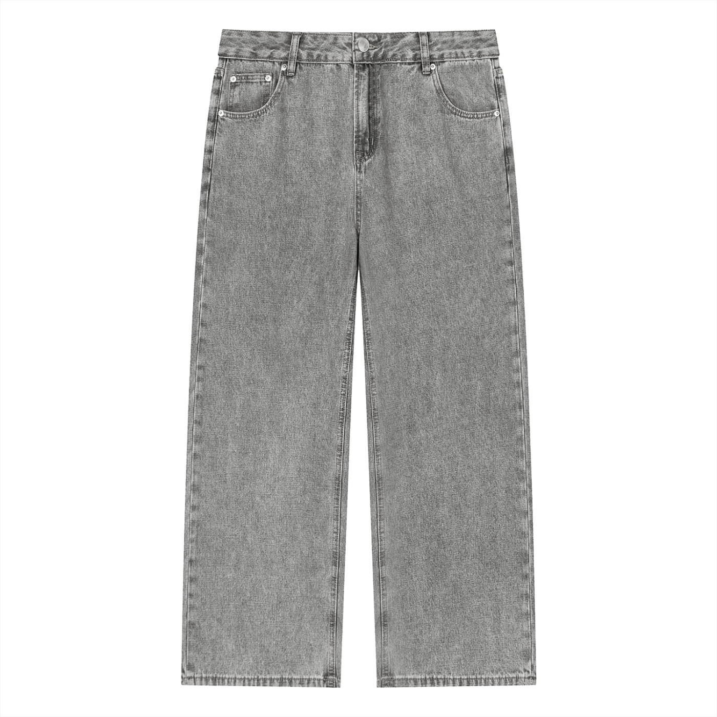 Unisex Vintage Wash Straight Leg Jeans – Relaxed Fit Baggy Denim Streetwear Pants