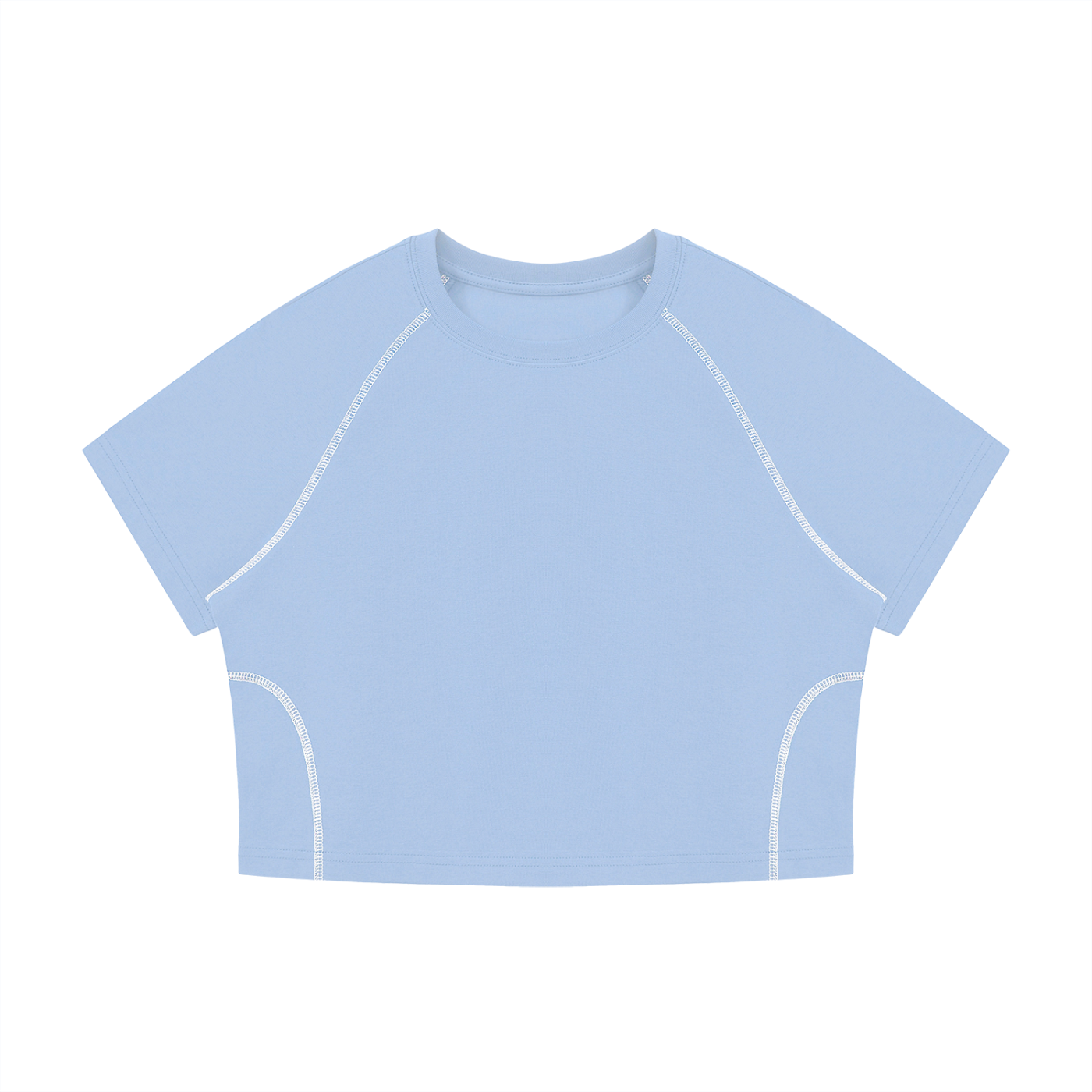 Women's Contrast Stitch Raglan Crop T-Shirt – Slim Fit Retro Crop Top