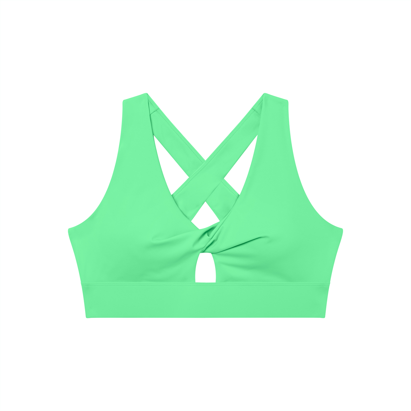 Women's Twist Front V-Neck Sports Bra – Seamless Medium Support Activewear Bra