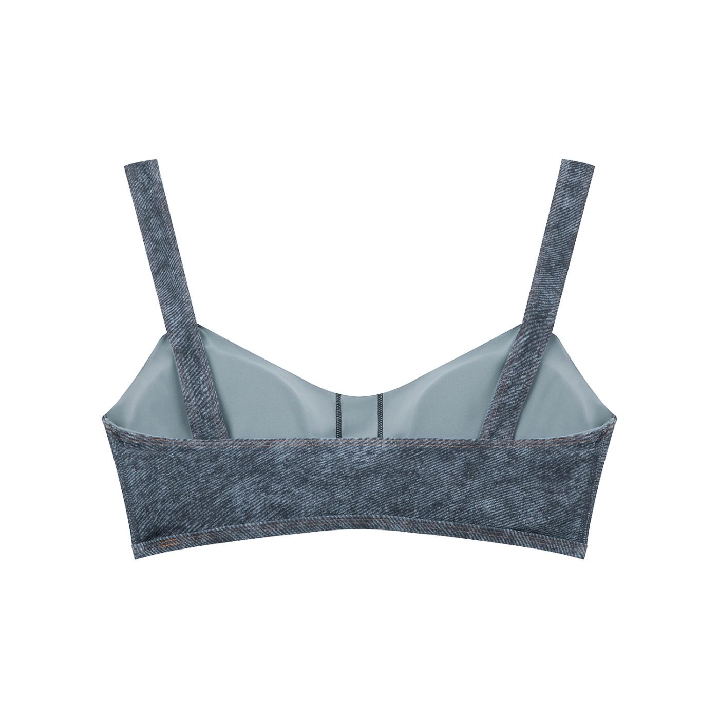 Women's Faux Denim Sports Bra – Medium Support Stretch Active Bra