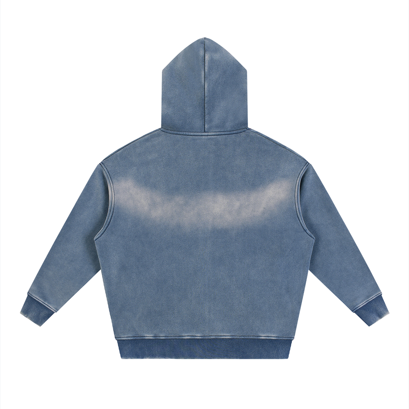 Unisex Vintage Sunfade Two-Way Zip Boxy Fleece Hoodie – Oversized Heavyweight Hoodie