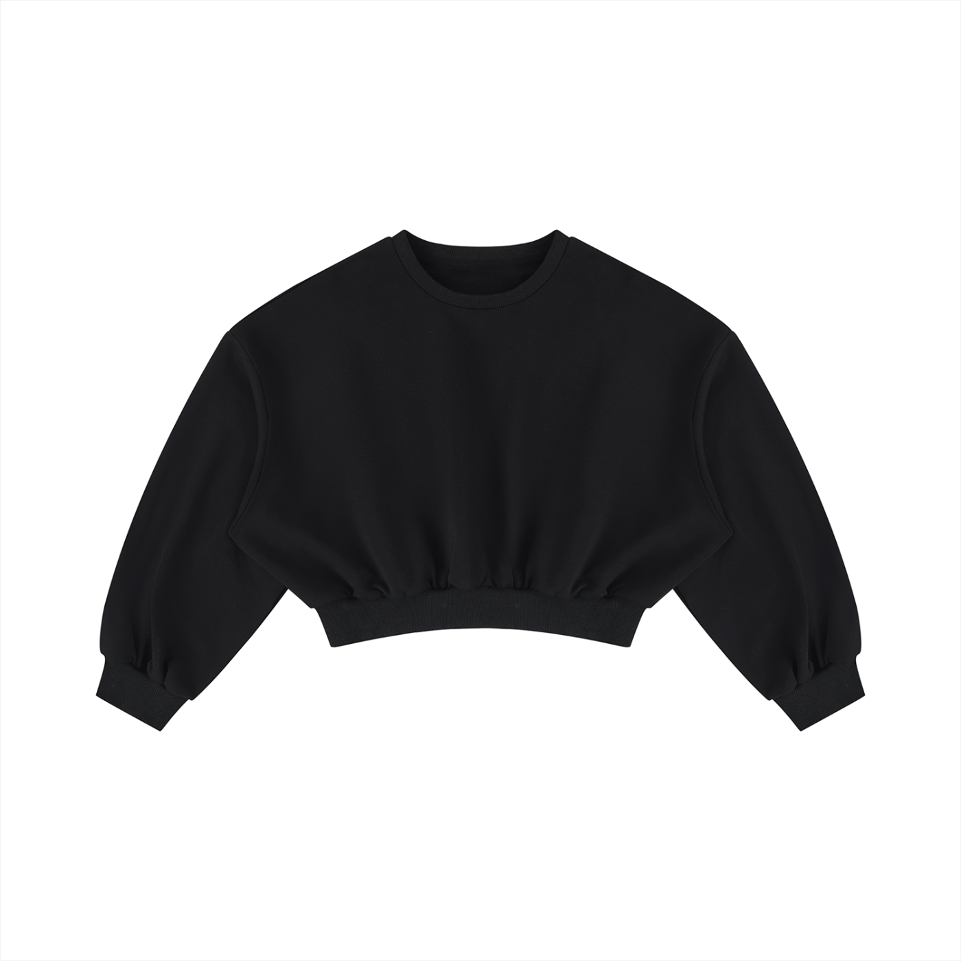 Women's Boxy Cropped Crewneck Sweatshirt – Oversized Casual Fleece Pullover