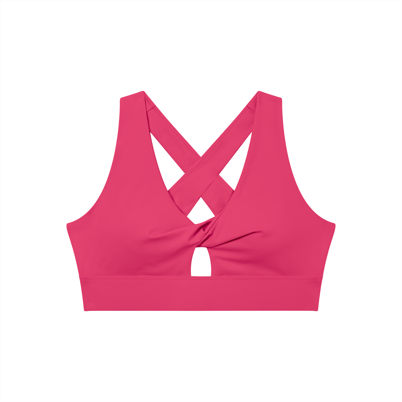 Women's Twist Front V-Neck Sports Bra – Seamless Medium Support Activewear Bra