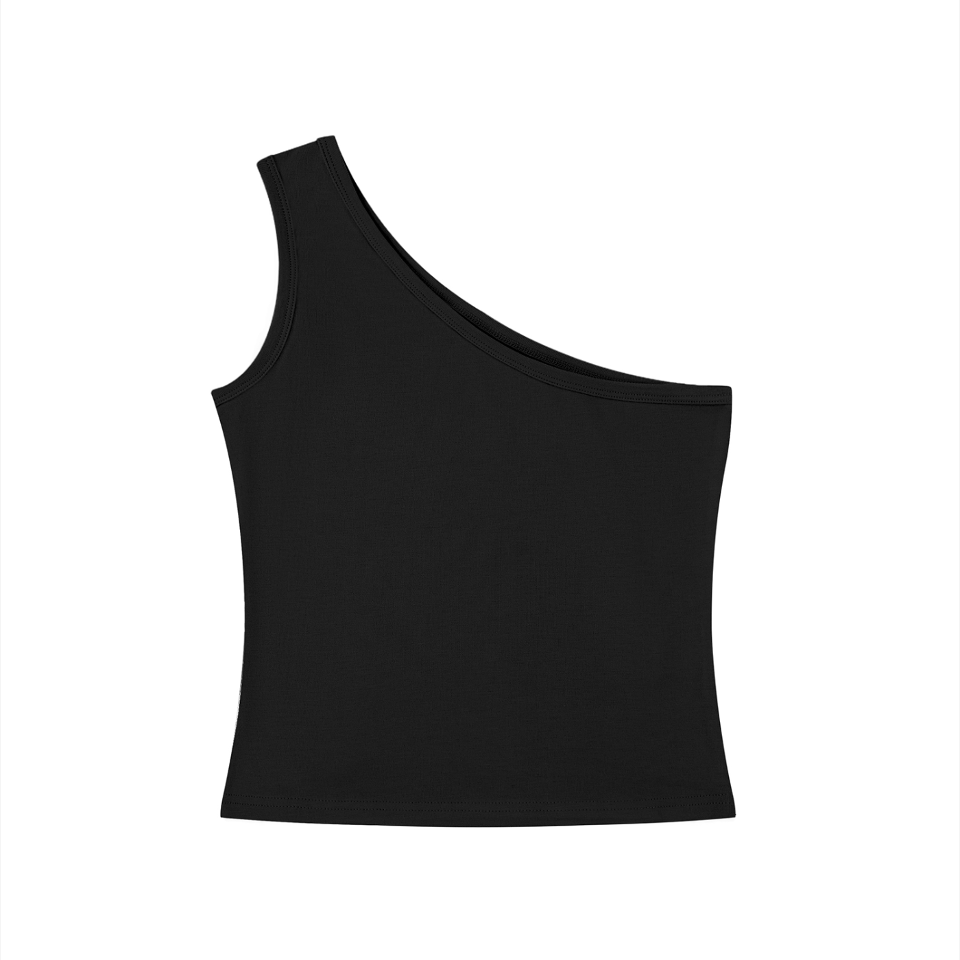 Women's One Shoulder Crop T-Shirt – Slim Fit Trendy Casual Top