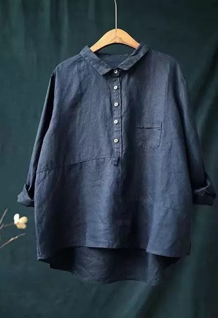 Printed Hawaiian Long-Sleeve Shirt For Women