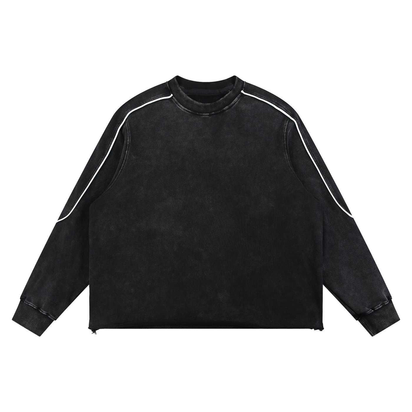Mineral Wash Piping Raw Hem Sweatshirt