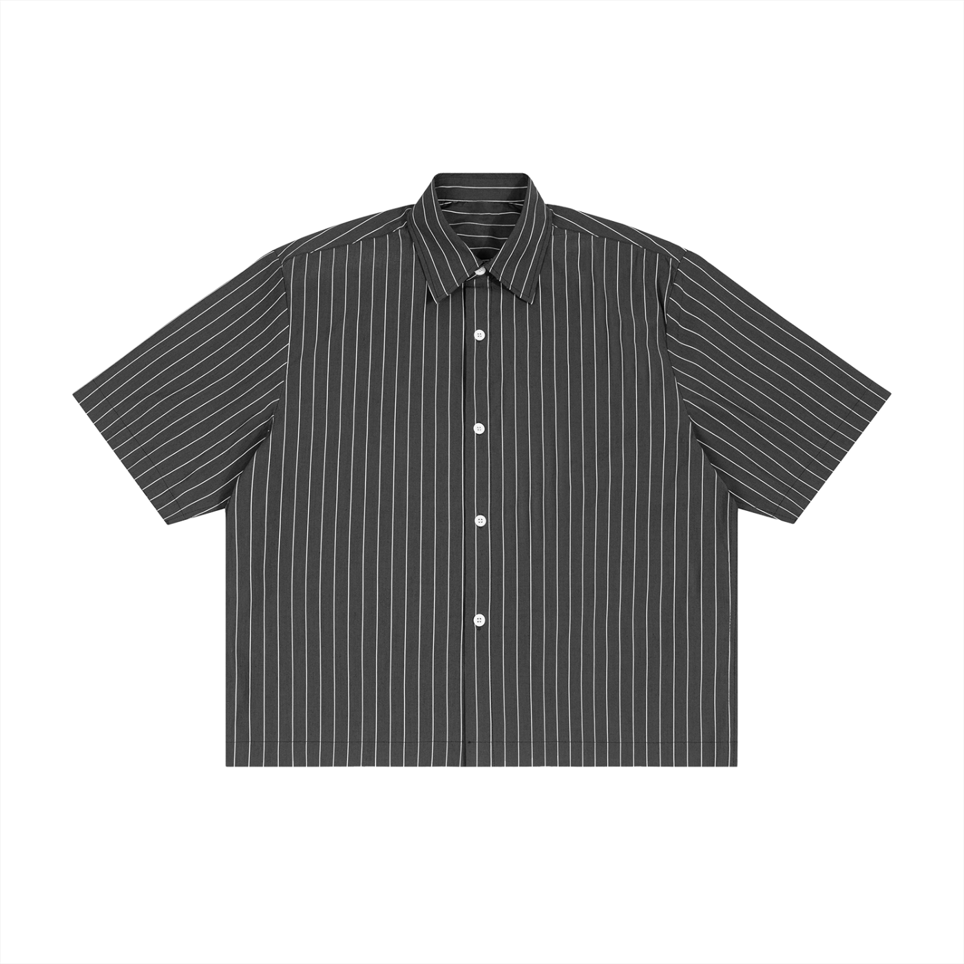 Unisex Striped Boxy Button-Up Shirt – Oversized Casual Streetwear Shirt
